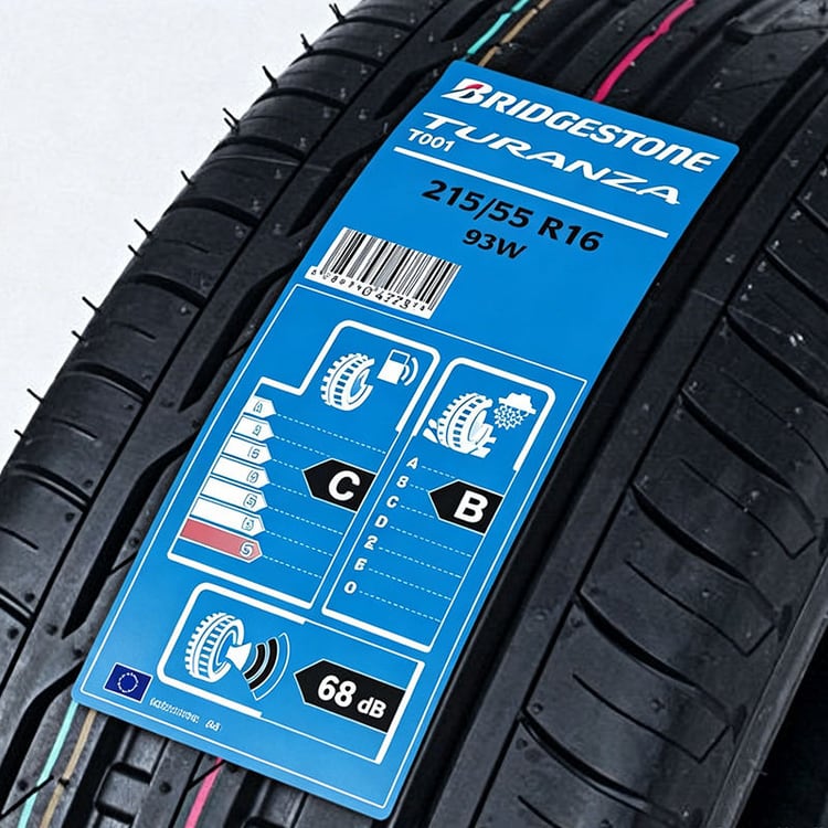 Blue Tire Barcode Label